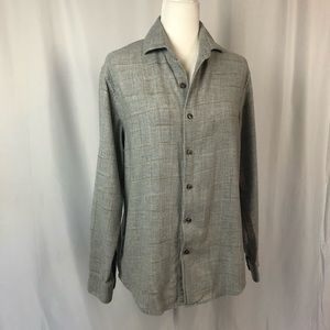 Tasso Elba Long Sleeve Plaid Button Down Shirt